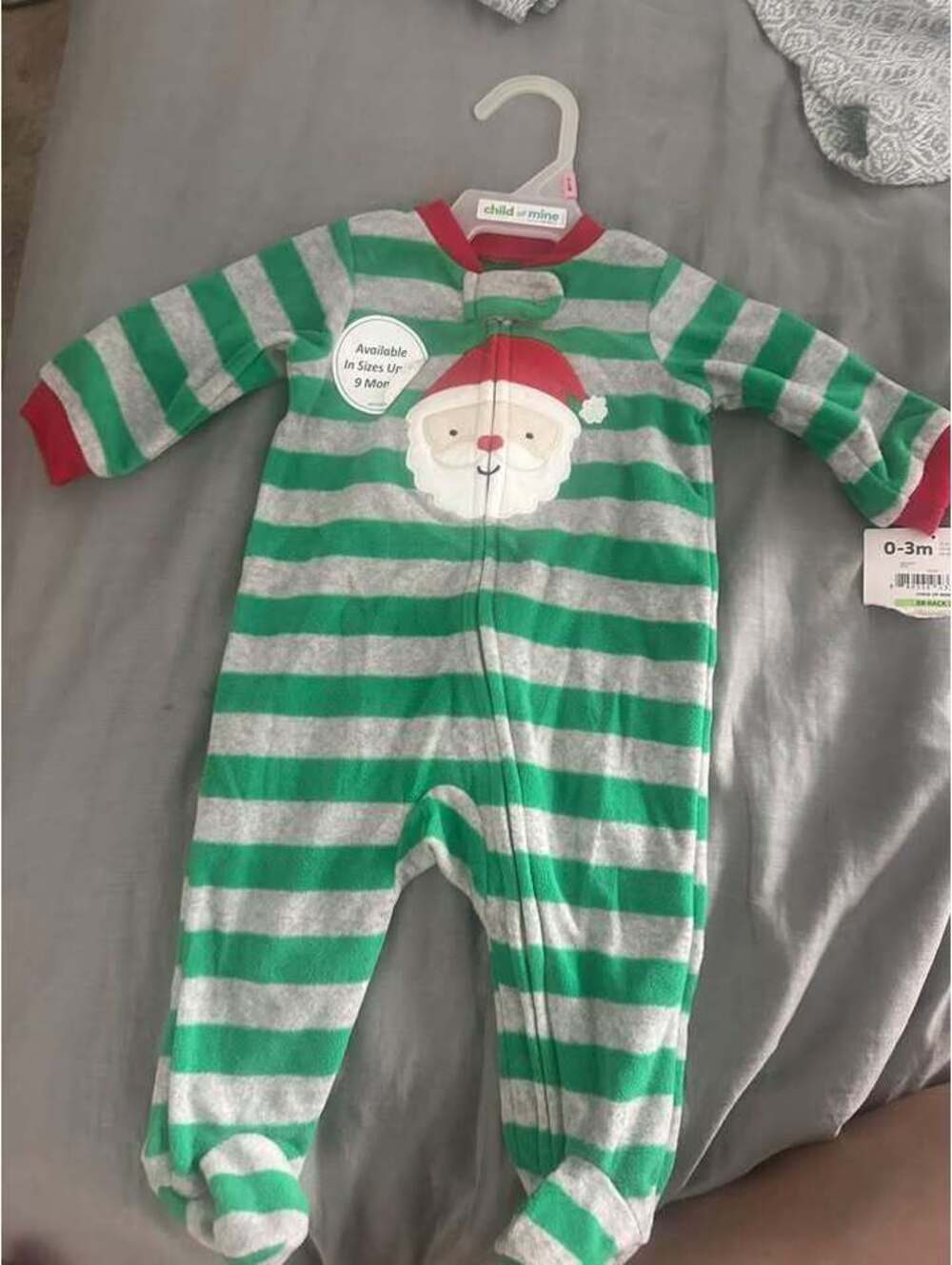 Child of Mine by Carter's Santa Fleece Sleep and Play 0-3M
